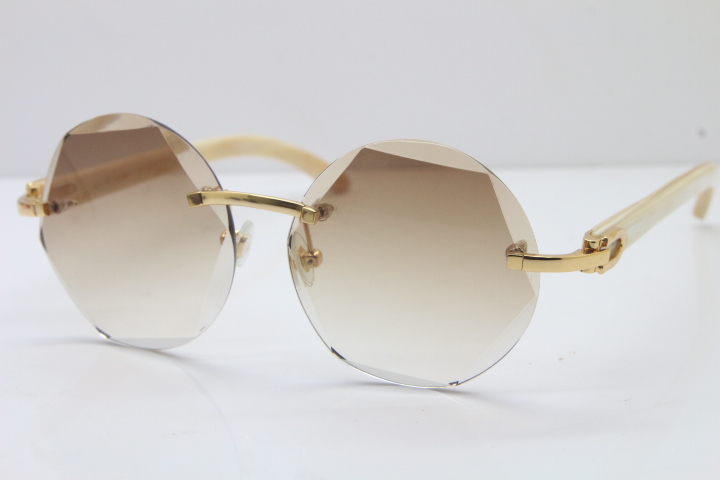 

White Buffalo Horn Sunglasses T8200311 Rimless glasses Unisex design Hot Eyeglasses C Decoration Fashion Accessories