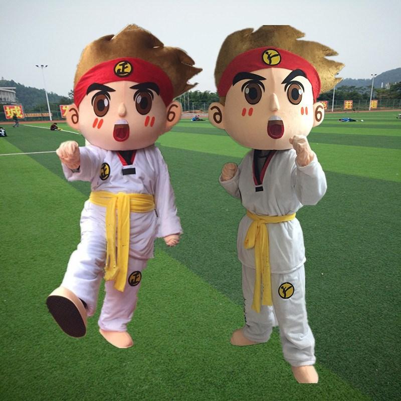 

Custom taekwondo walking cartoon puppet costume enterprise event opening stage publicity performance props costume mascot