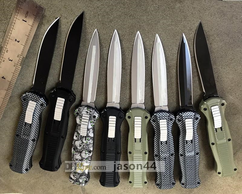 

Jason makes 9 styles of excellent automatic knife button spring (two style blade) defense tactical knife