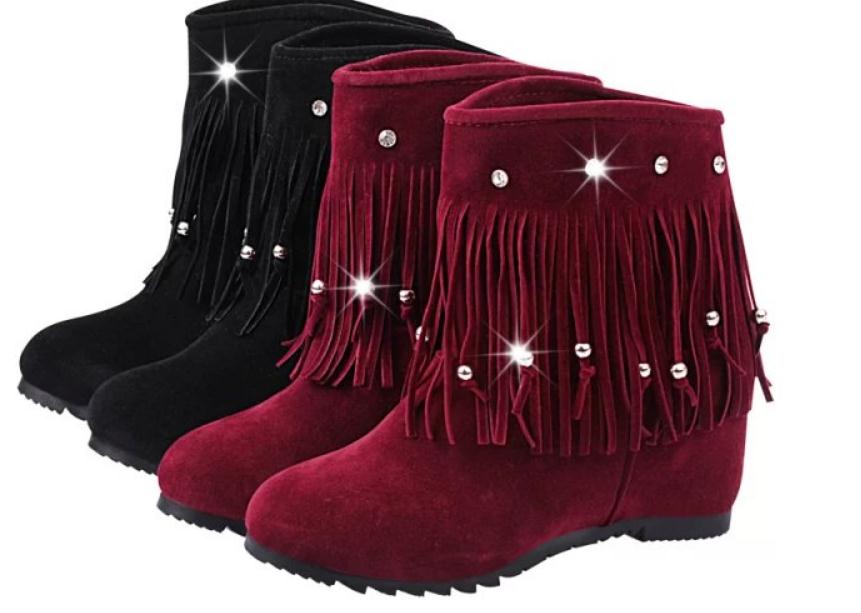 

Free send 2017 autumn and winter new style round head waterproof table water drill female short boots, Black