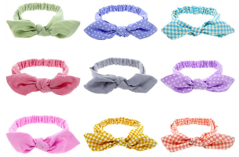 

Children Rabbit Ears Hair Ornaments Tie Bow Headband Hair Hoop Stretch Knot Bow Cotton Headbands Hair Accessories