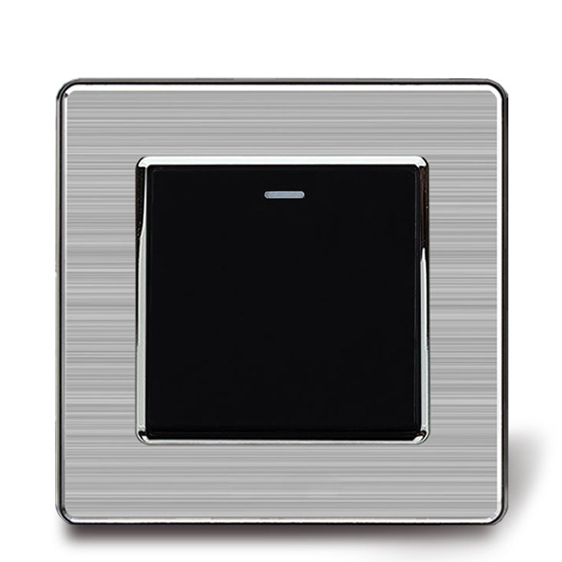 

stainless steel panel wall switch and 10A 220-250V lamp switch and 1 gang 1 way / 2 way push button switch