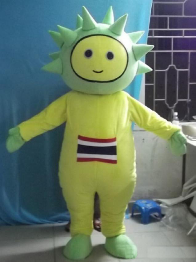 

2018 High quality Quality Cartoon Durian Fruit Party Costume Cute Durian Fruit Mascot Outfit Halloween Party Fancy Dress Mascot Costumes, As picture