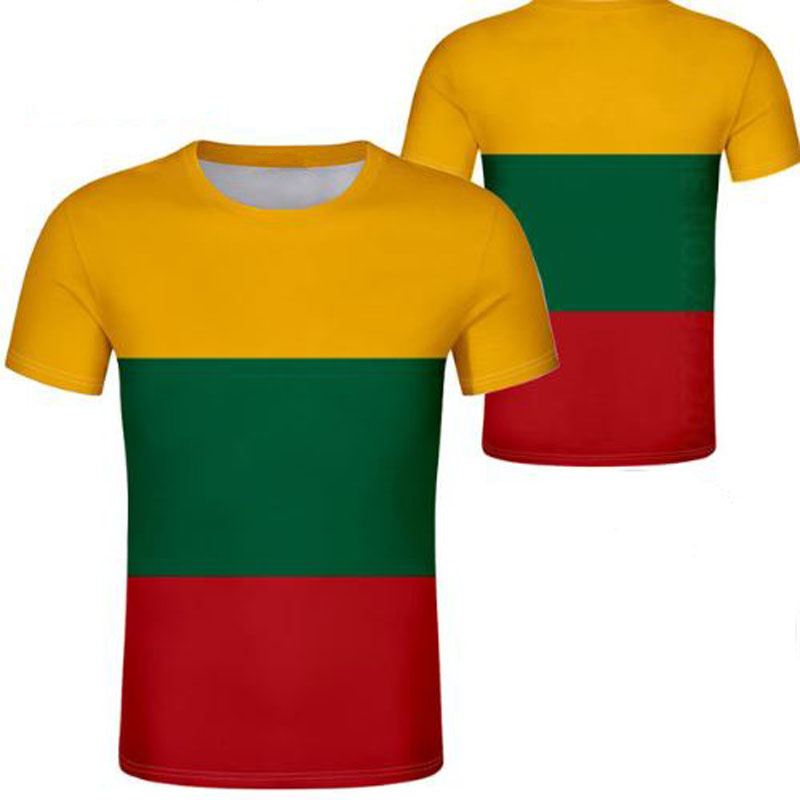 

Lithuania Unisex youth student custom made name number t shirt National flag personality trend wild couples casual t shirt, 1002