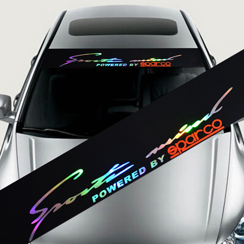 

Laser Reflective Letters Auto Car Front Window Windshield Decal Stickers For BMW Audi Ford Focus Mazda - Car Styling