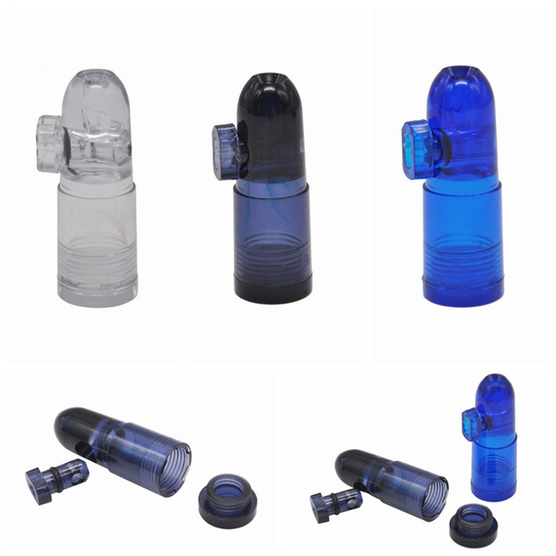 

Acrylic Colorful Plastic Snuff Nose Smoking Pipe Bullet Shape Portable Bottle Removable Box Easy Clean Multiple Uses High Quality DHL Free