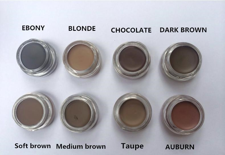 DHL Free Shipping NEW Hot Pomade Medium Brown Waterproof Makeup Eyebrow 4g Blonde/Chocolate/Dark Brown/Ebony/Auburn/Medium Brown/TALPE/Soft-image-412402666