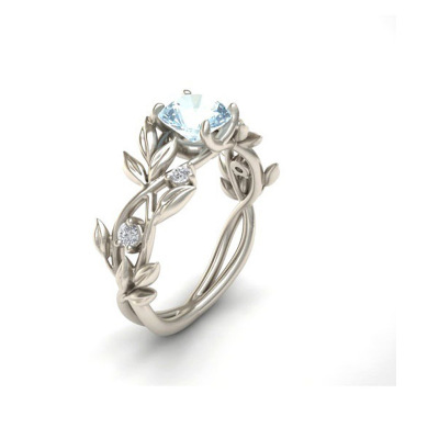 

Fashion Silver Color Crystal Flower Vine Leaf Design Rings For Women Femme Ring Vintage Statement Jewelry Lover Gift