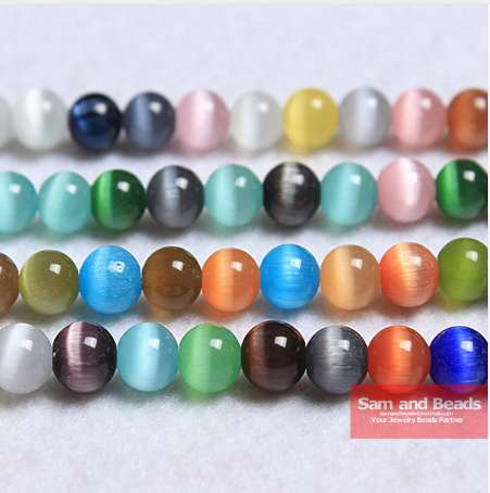 

Free Shipping Natural Moon Stone Beads ,Opal Mixed Color Cat Eye Round Loose Beads 16" Strand 6 8 10 12 MM Pick Size CEB011