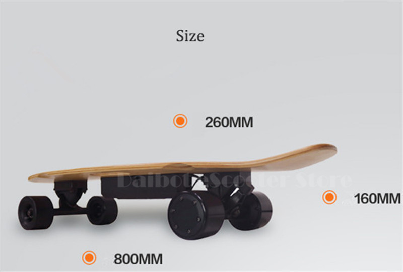 Daibot Portable Electric Scooter 4 Wheel Electric Scooters Removable Battery Dual Hub Motor Wheel Longboard Electric Skateboard (2)