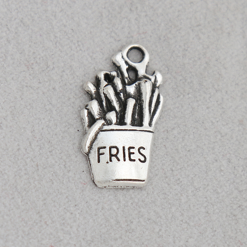 

Wholesale Vintage Alloy FRIES Food Pendant Charms 100pcs/lot AAC1281