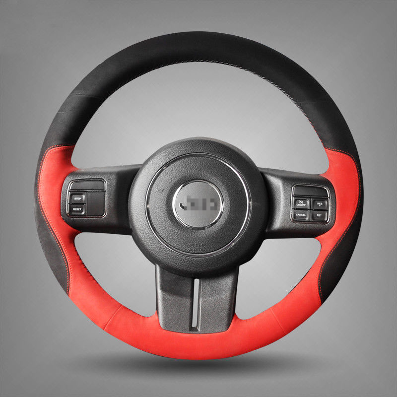For Jeep Wrangler Car Steering Wheel Cover DIY Hand-stitched Car Interior Case-image-413367733