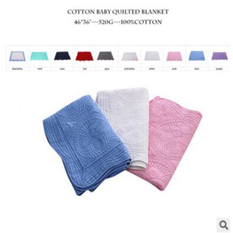 

Newborn Baby Blanket Pure Cotton Embroidered Blankets Infant Ruffle Quilt Ins Baby Swaddling Breathable Air Conditioning Blankets YL47, As picture