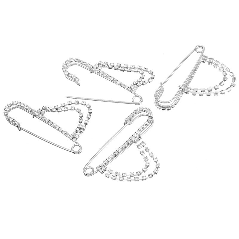20 pcs clear rhinestone large brooches safety pin with fashion tassels design, good for women and her