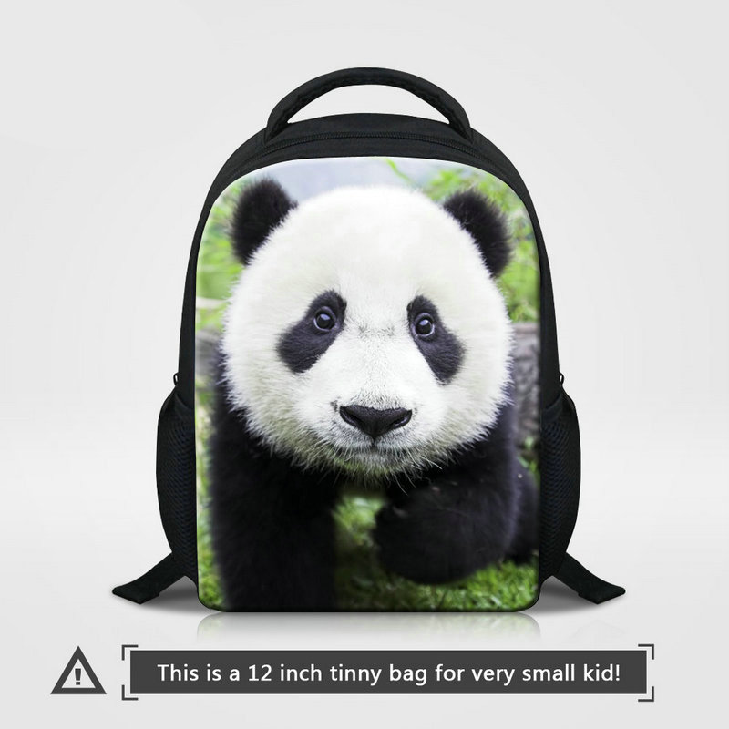 

12 Inch Small Kindergarten School Bag For 0-5 Years Old Preschoolers Cute Panda Animal Prints Children Backpack Boys Bagpacks Girls Knapsack, As the picture show