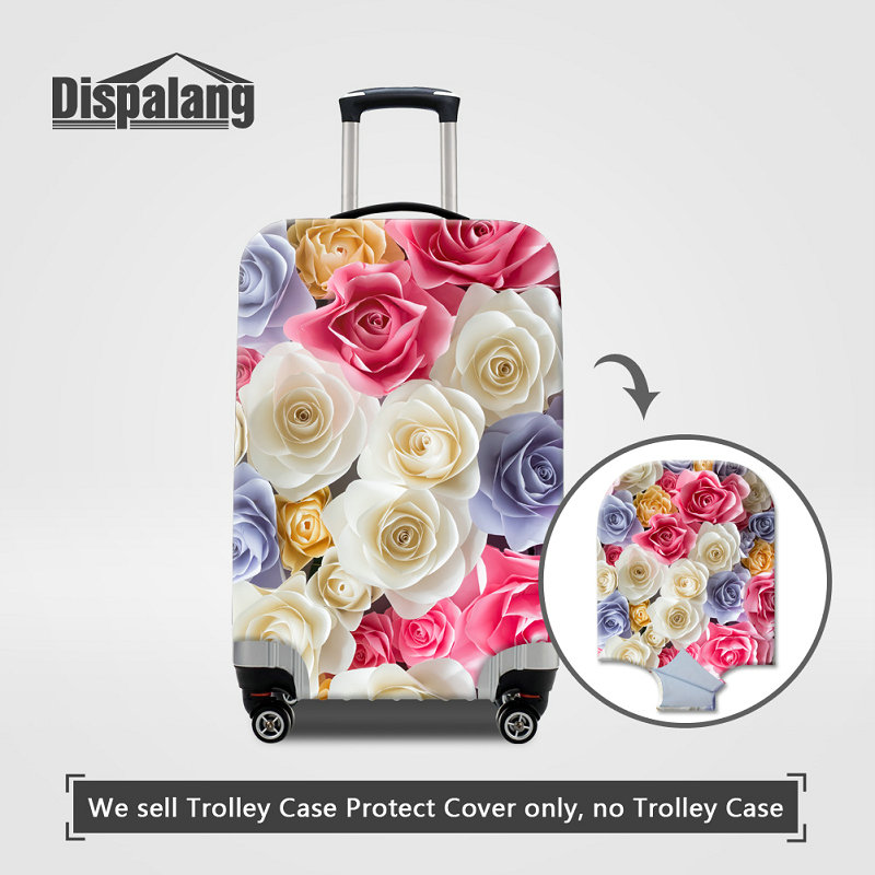 

Waterproof Elastic Luggage Protective Cover For 18~32 Inch Trolley Suitcase Red Flower Printing Women Anti-dust Covers Girl Travel Accessory