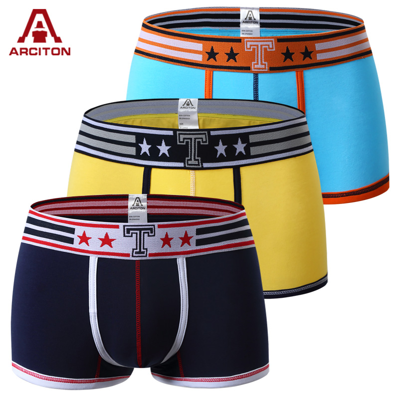 

A ARCITON 3pcs/lot Hot Selling Mens Underwear Boxers Cotton Mens Calzoncillos Men Underwear Shorts Size /L/XL 2016 (N-346, Set 2