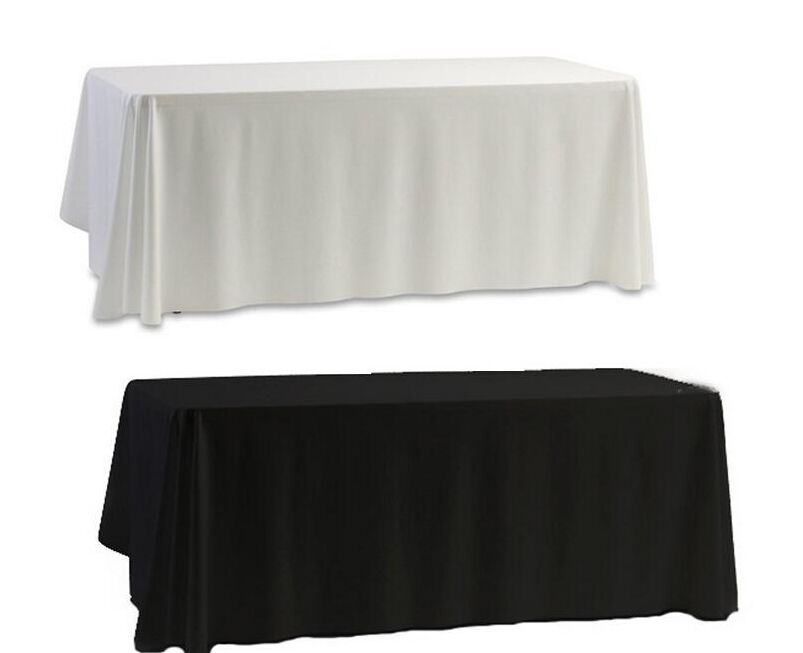 

Wholesale White Black Table Cloth Table Cover for Banquet Wedding Party Decor 145x145cm
