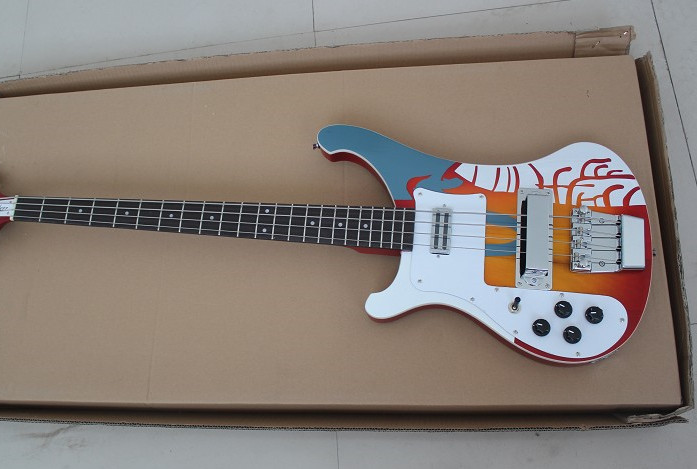 Free Shipping Left Handed Custom Multi Color 4 Strings Bass Guitar 4003 Rick Electric Bass South Korea imported accessories-image-424710503