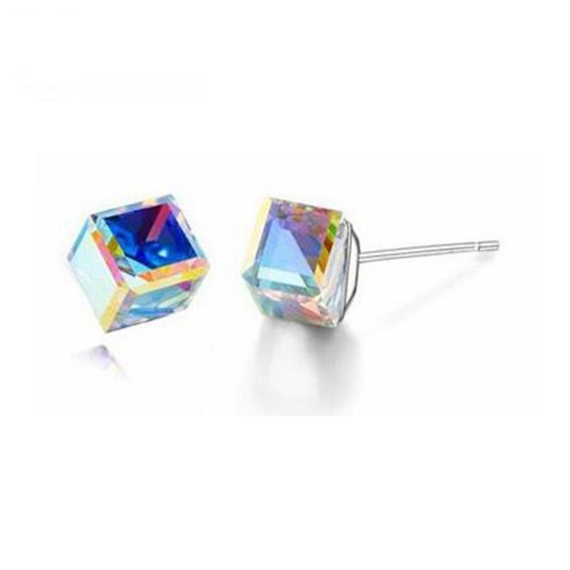 1 par de 5 mm de color rojo Swarovski cristal imán Fake pendientes piercing Earrings