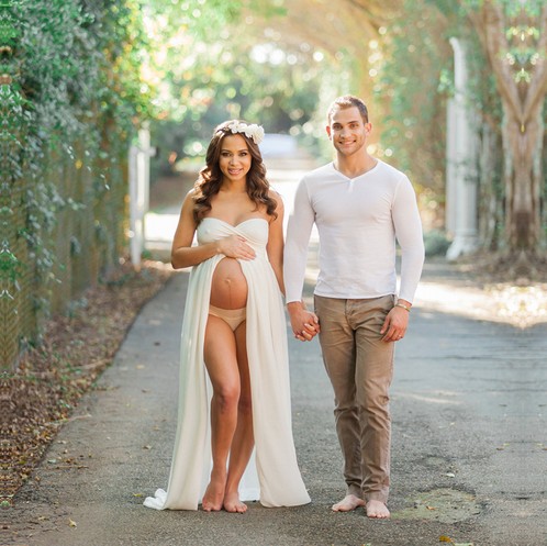 

Hot Sale Maternity Chiffon Gown Split Front Maxi Photography Dress for Photo Shoot Pregnant Women Dress