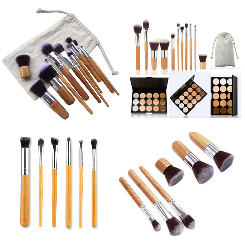 

Wood Handle Makeup Brushes Sets Professional Cosmetics Eyeshadow Foundation Concealer Brush Set Kit Face Make Up Brush Tools