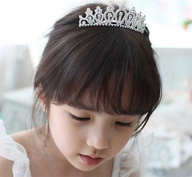 

Hot Sale 2018 New Little Girls' Head Pieces Luxury Rhinestone Princess Baby Crown&Tiara Wholesale Bridal Headpieces Accessories