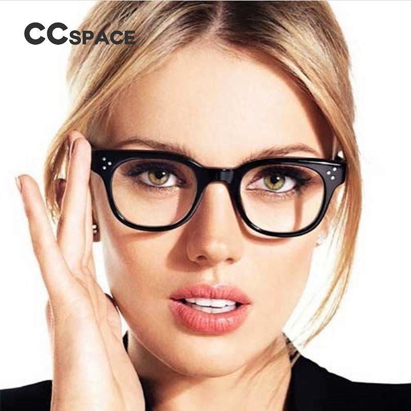 

CCSPACE Classic Rivet Square Glasses Frames Men Women Retro Brand Designer Optical EyeGlasses Fashion Eyewear 45138