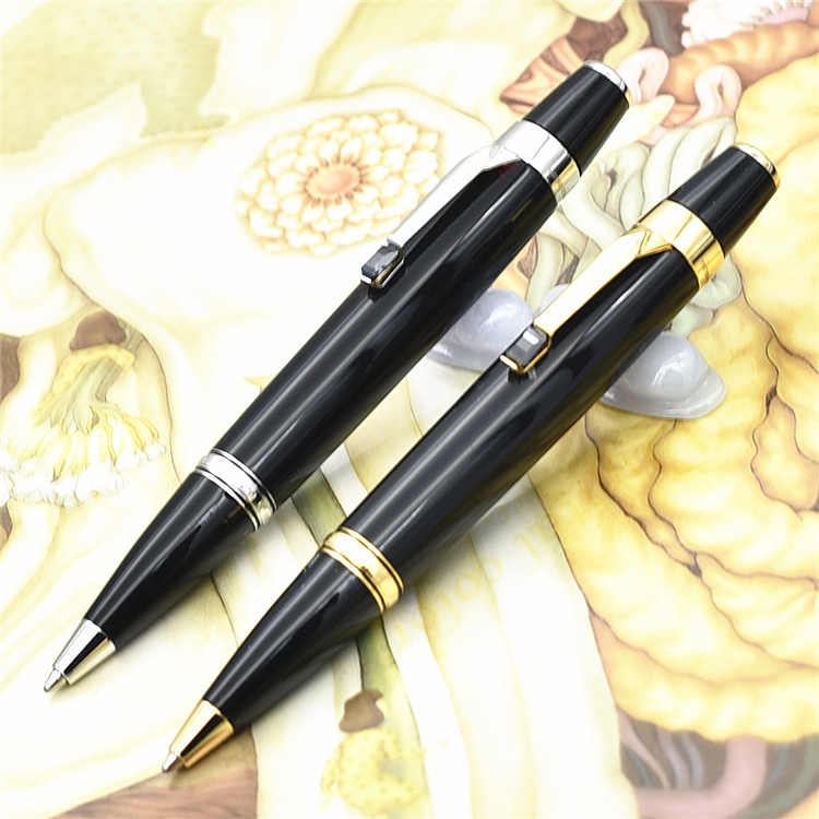 

Luxury pen 11cm series black resin ballpoint pen Bleu with crystal school office stationery brand pen for writing gift pens Wholesale, Picture color