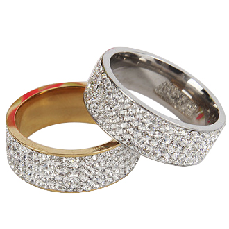 

Wholesale New Fashion Stainless Steel Ring Inlay Full Simulated Diamond Ring 8mm Width Ring For Men Best Gift Free Shipping