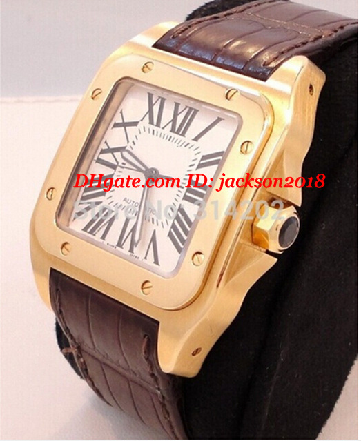 

Factory Supplier Luxury WatchesMechanical movement Brown Leather Strap 2657 W20071Y1 100 Automatic Mens Men's Watch Watches, Slivery;brown