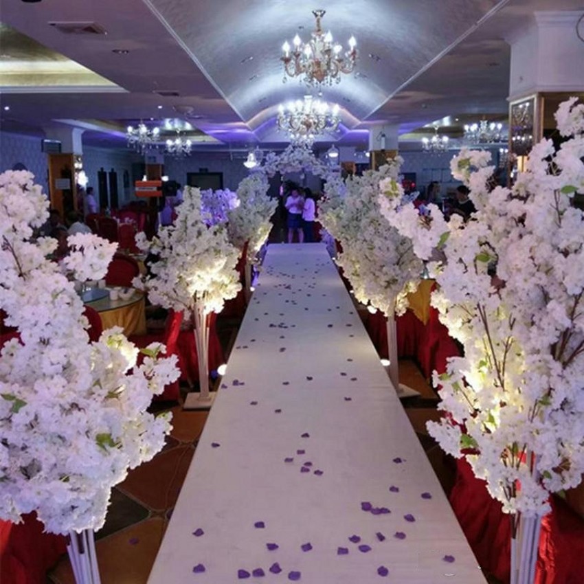 

1.5M 5feet Height white Artificial Cherry Blossom Tree Roman Column Road Leads For Wedding Mall Opened Props