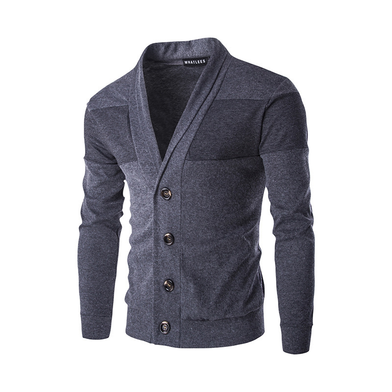 2018 Spring Autumn men's Sweater coat Mens Fashion slim Solid color Single Breasted Cardigan male Long sleeve Knitted coat Tops