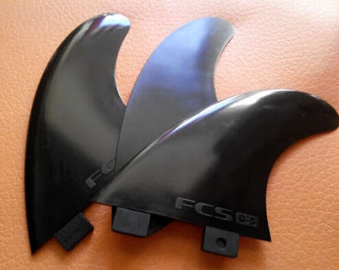 

free sipping High quality 3pcs plastic Nylon+fiberglass black FCS surf fins G5 size surf board fins