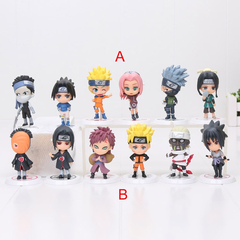 

6pcs/set Japan Anime Naruto figure Naruto Sakura kakashi sasuke haku Zabuza Q version action figure toys doll