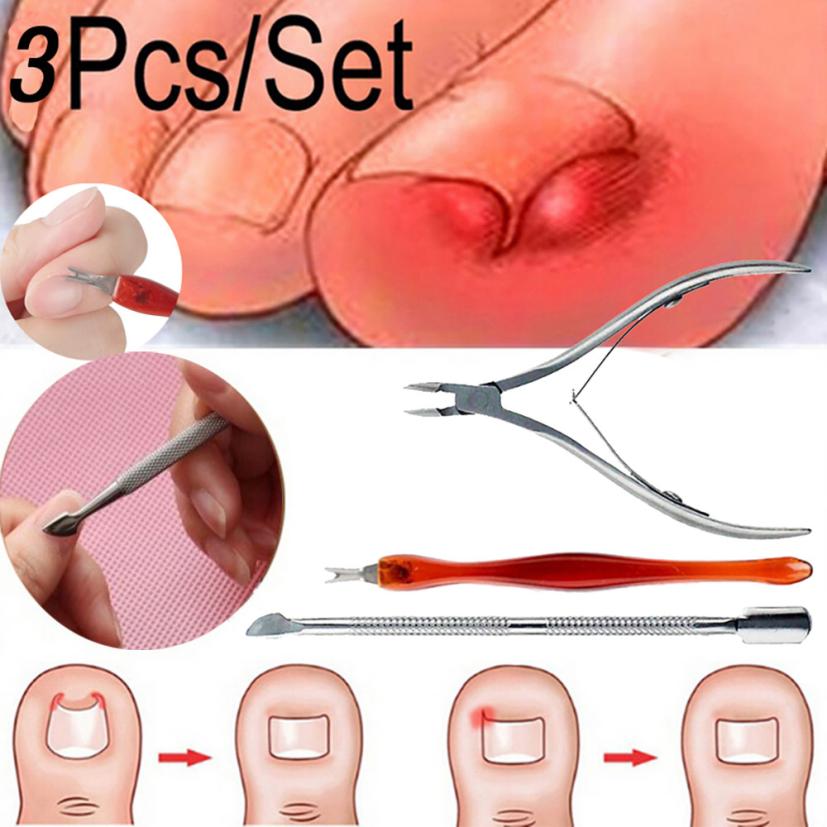 

3PCS Nail manicure pedicure kits For Thick Inner Nail Stainless Steel Toenail Scissors 2U0711, As pic