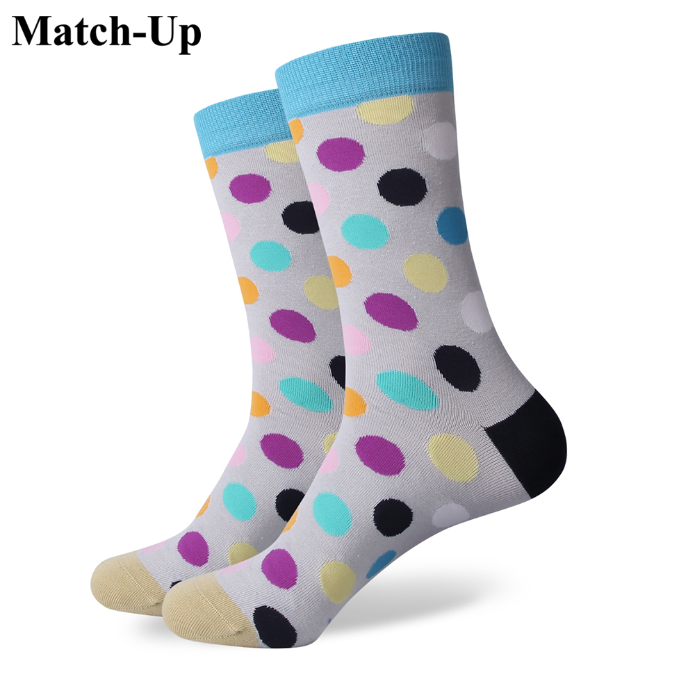 

mens combed cotton brand men socks colorful dot casual socks us size 7 512 285