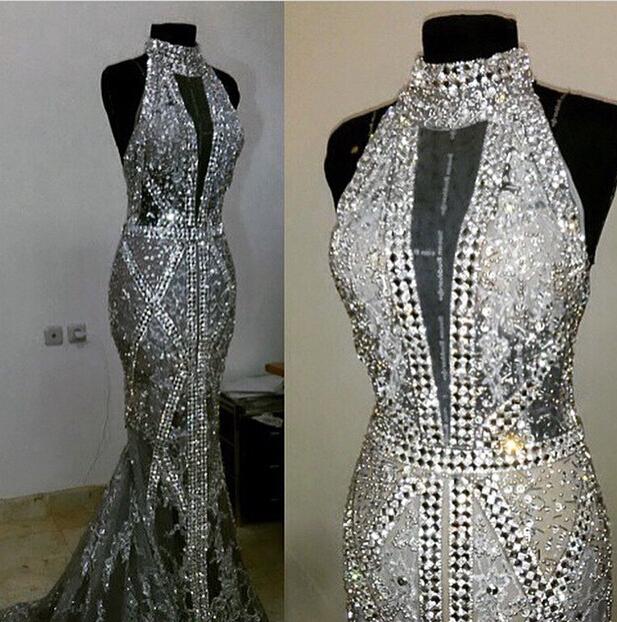 

Evening dress Yousef aljasmi Kim kardashian High collar Beaded Long dress Almoda gianninaazar ZuhLair murad Ziadnakad 0045, Same with picture