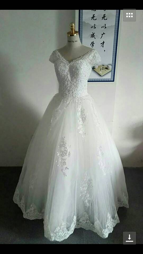 

2018 elegant luxury gown with sleeve elegant beautiful wedding dress, White