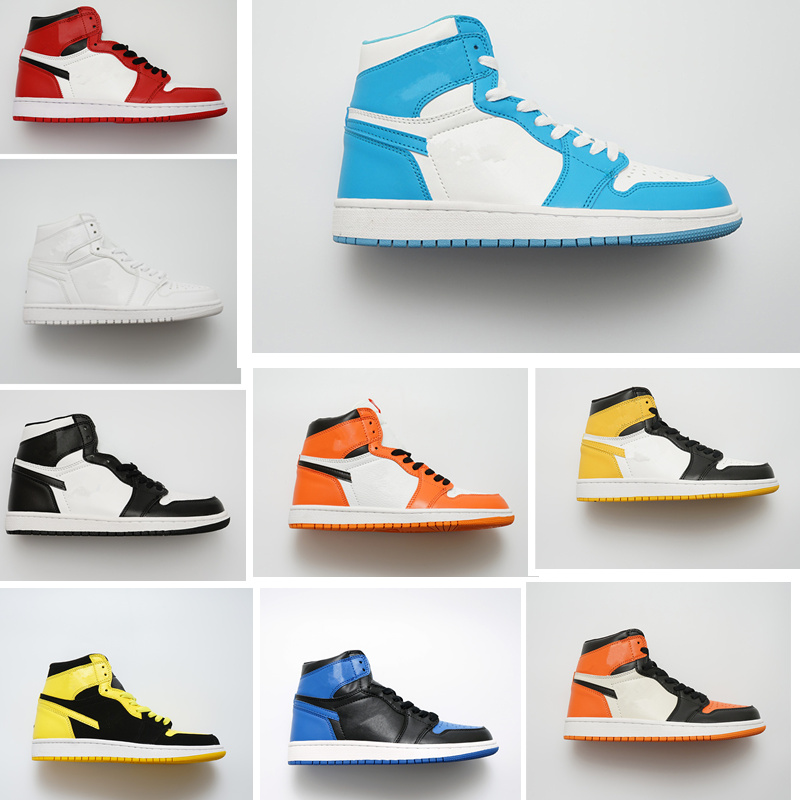 

Bred Toe UNC High Og 1s Men & Women Basketball shoes Black Royal MID NEW LOVE Trainers Metallic Varsity Red Sneakers, #1