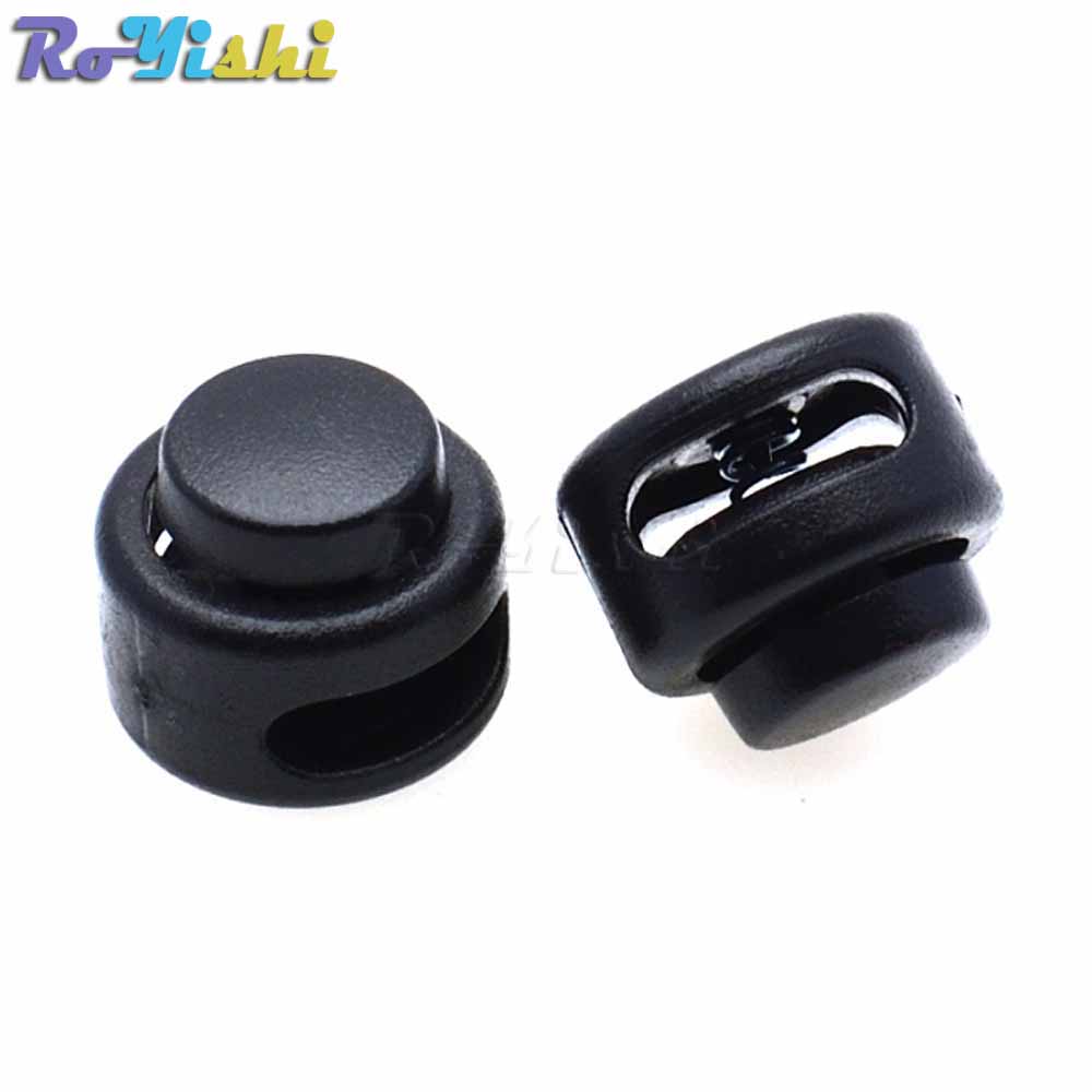 

100pcs/lot Plastic Cord Lock Toggle Stopper Black For Paracord Size:11mm*12mm