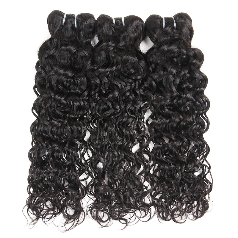 

Brazilian Virgin Hair Natural Wave Pack of 3 Cheap Wavy Human Hair Bundles for Wholesale Natural Black Color, Natural color