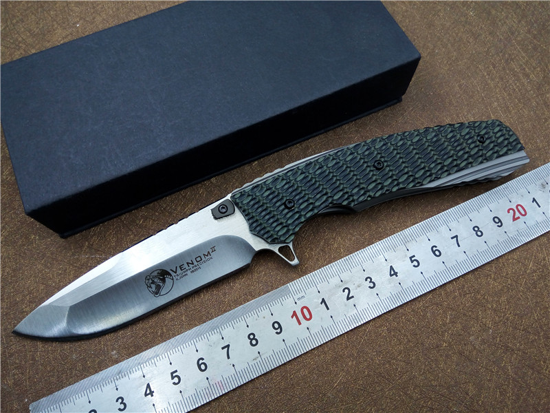 

KJ Venom-II D2 Blade Folding Tactical Knife G10 Handle Quality Outdoor Hand tool EDC Ball Bearing Flipper Pocket Knife