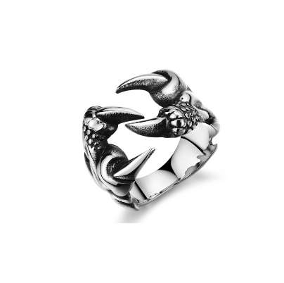 

New Fashion Titanium Steel Punk Rock Style Long Sharp Wolf Eagle Claw Cool Ring For Men Biker Hip Hop Finger Rings free shipping