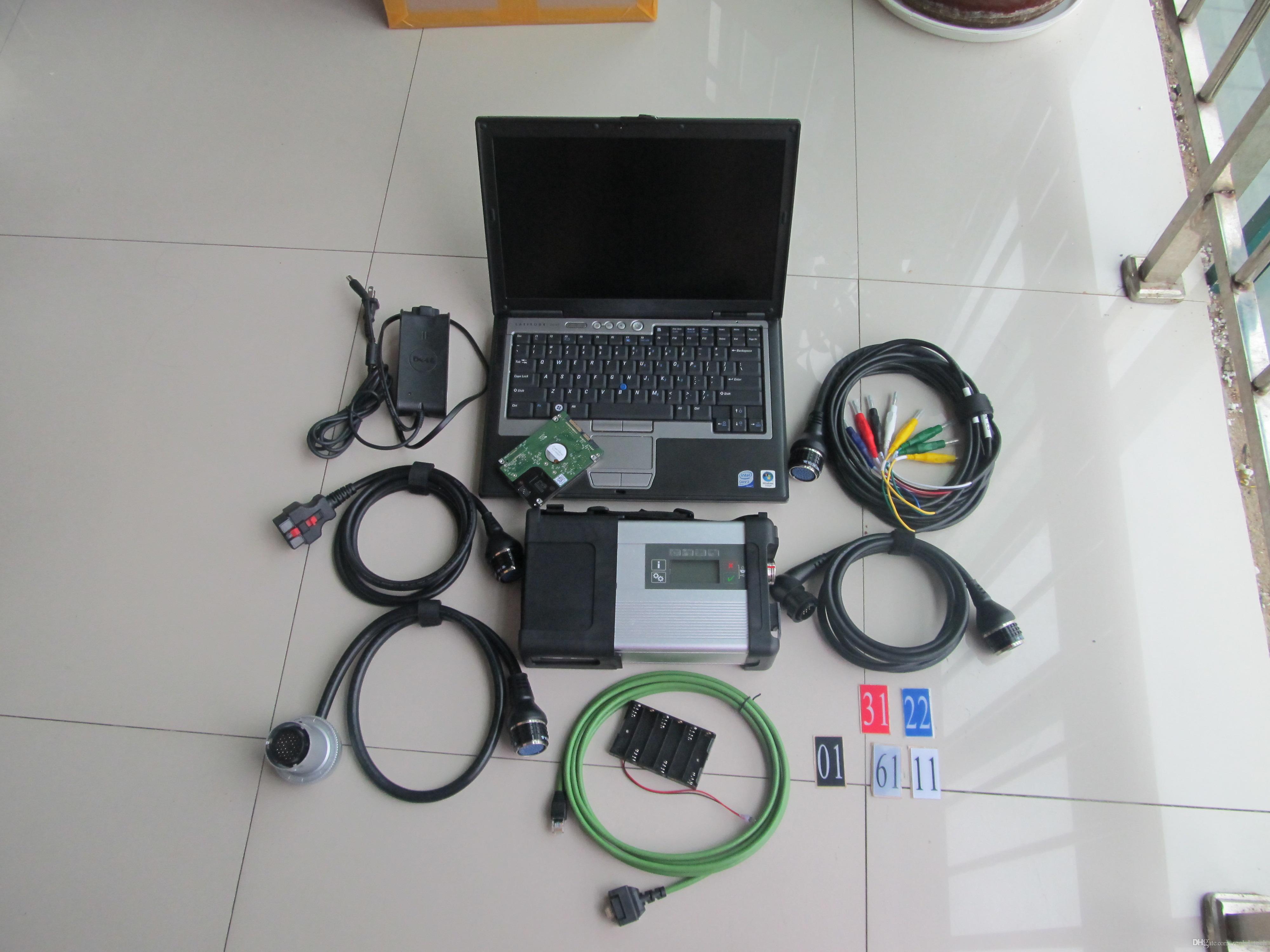 

auto scanner TOOL mb sd connect c5 star diagnosis with SOFTWARE 320gb hdd laptop d630 full set for car and truck