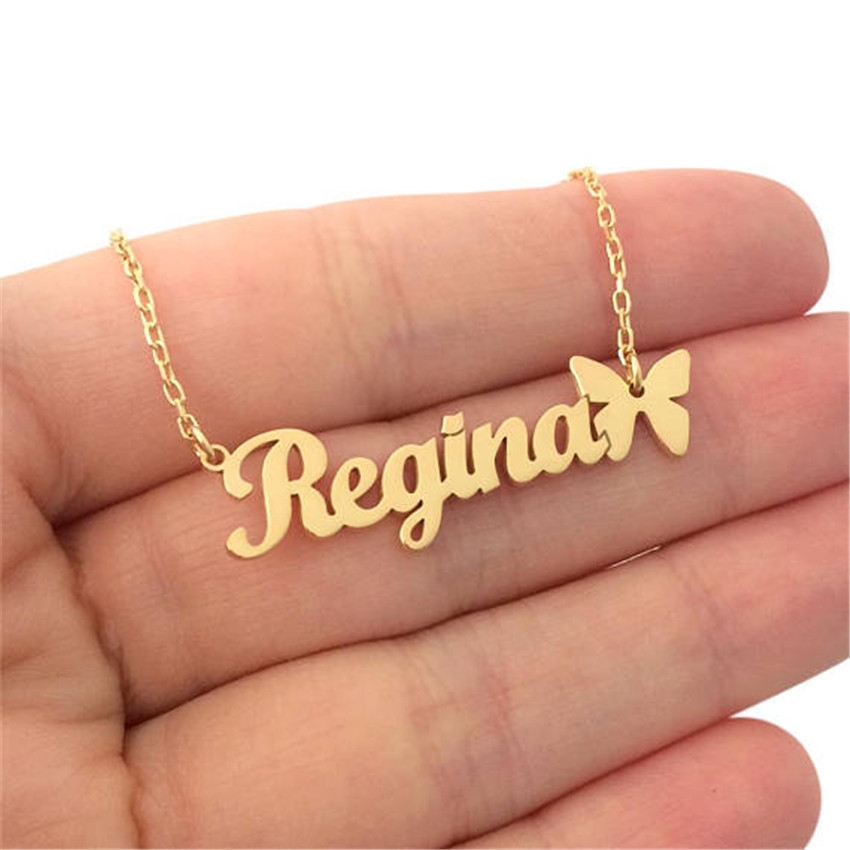 

Customized Name Necklace Personalized Silver Gold Rose Choker Necklace Women Men Bridesmaid Gift Ketting Christmas Jewelry BFF