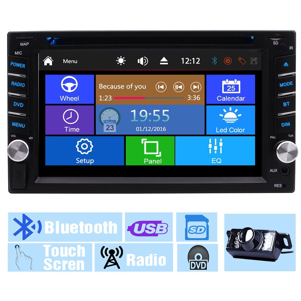 

Backup Camera+Multi-Touch Screen Audio Autoradio Monitor 2Din In Dash Video CD VCD Car DVD Player USB SD Radio Receiver Bluetooth Car Stereo