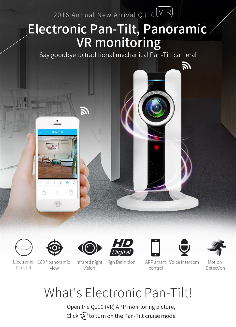 

New 720P HD 180 angle Panoramic VR Night Vision CCTV Camera Surveillance Camera Mini WI-FI IP Home security Camera Audio Baby Monitor IP Cam