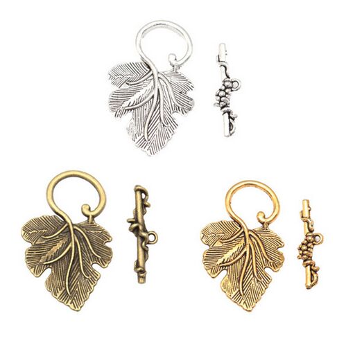 

60sets Leaf Toggle Clasps Connectors For Jewelry Making Silver Gold Bronze Copper Accessories For DIY Bracelet Necklace