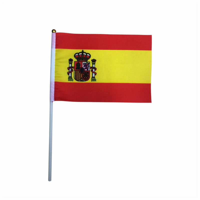 

The small size flag 100pcs/lot,14*21cm Spain country flag,Spain sports fans flag factory directly